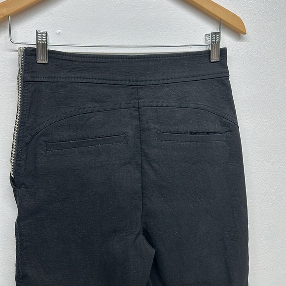 Alc Pants Skinny Trousers Hi Waist Pockets Cotton Stretch Side Zip Black Size 8 - Picture 5 of 10